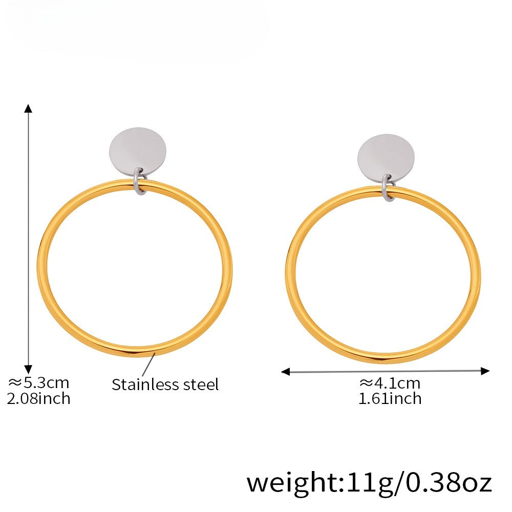 Planderful 18K Gold Plated Circle Earrings For Women