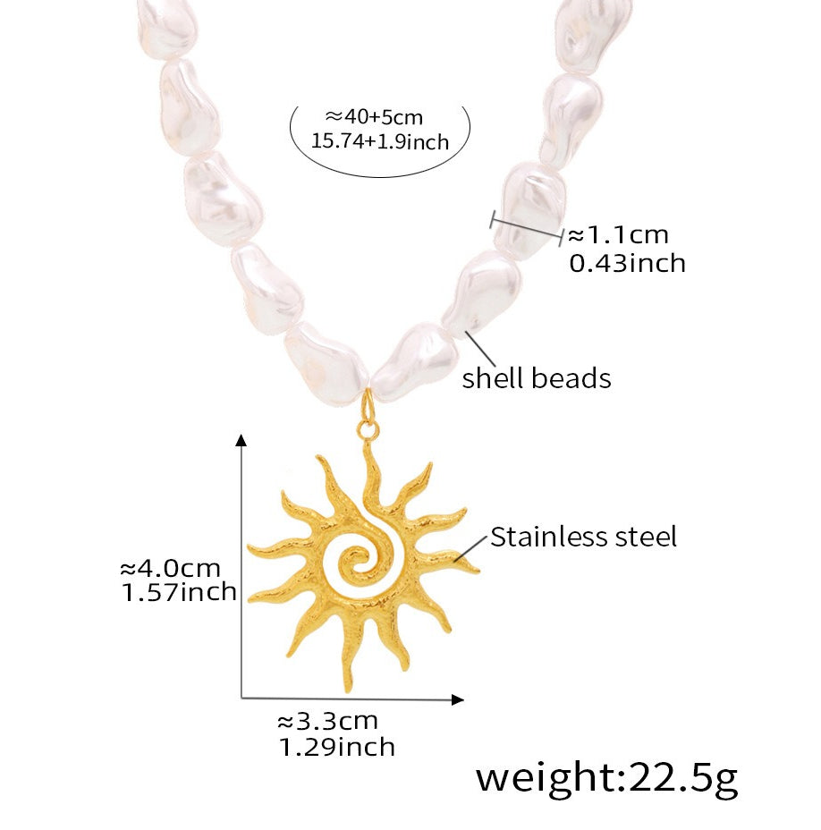 Planderful Clavicle Necklace Baroque Starfish Ocean Women