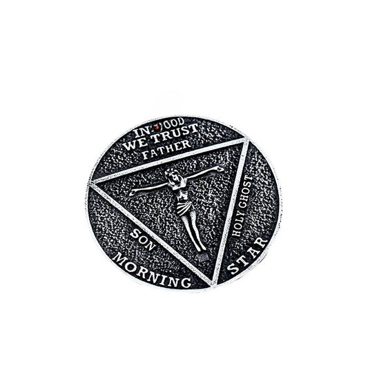 Men's Stainless Steel Pentagram Pendant - Cross-Border Lucifer Satan Jewelry in Titanium Steel