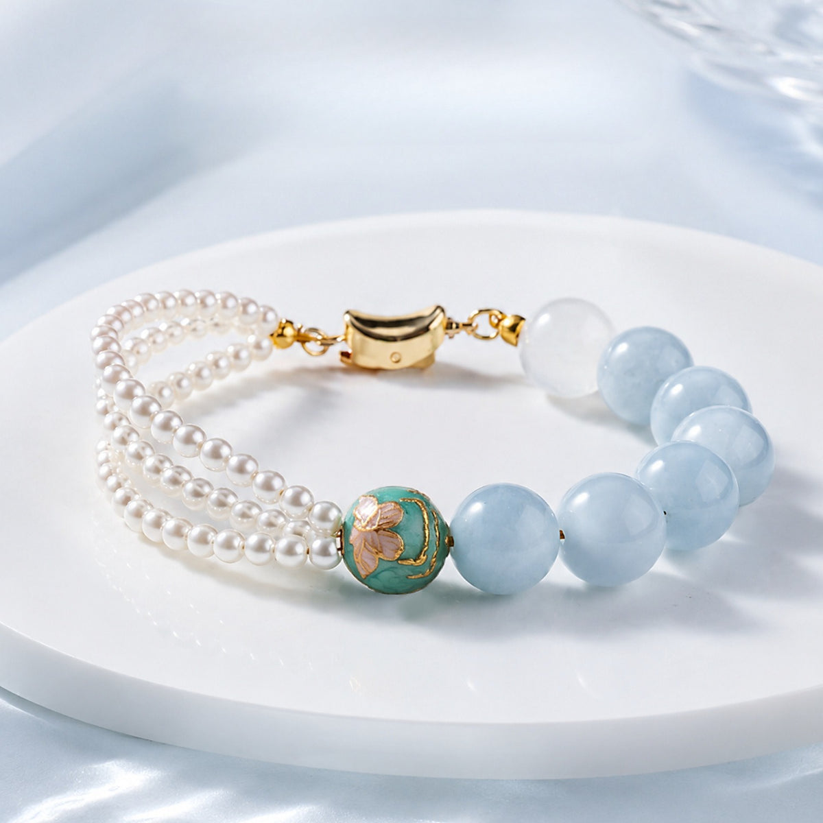 Purple Kunzite Pearl Bracelet