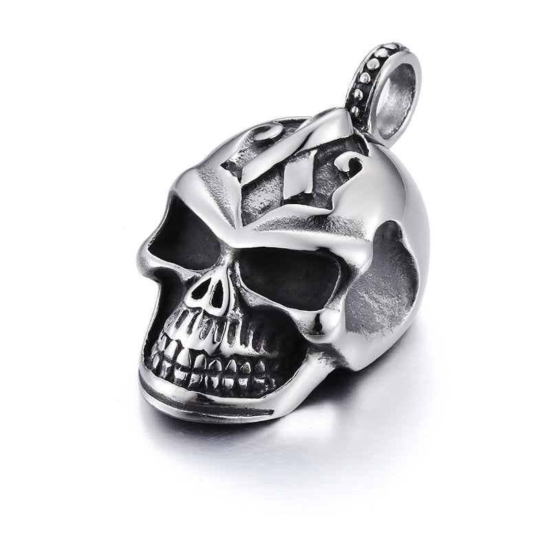 Men's Bold 3D Skull Pendant in Titanium Steel