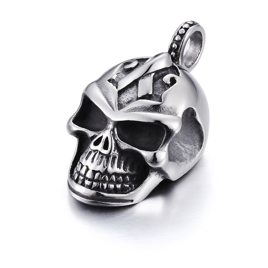 Men's Bold 3D Skull Pendant in Titanium Steel