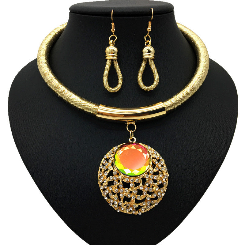 Savanna Rhythms Minimalist Gemstone Crystal Necklace Set