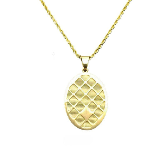 Planderful Everyday Genie Titanium Gold Plated Zircon Hip Hop Pendant Necklace Unisex