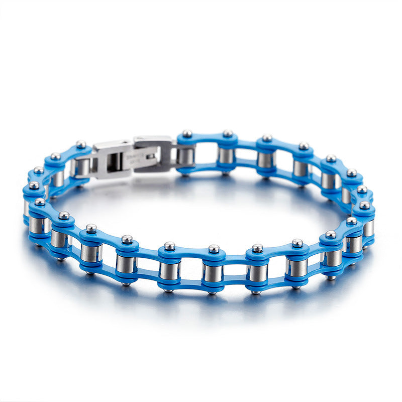 customized stainless steel bicycle chain bracelet for men - trendy titanium jewelry