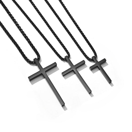 Planderful Stainless Steel Cross Pendant Unisex Minimalist Glossy Finish For Men And Women