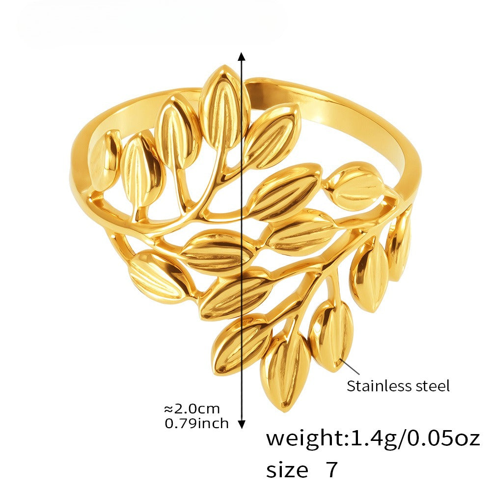 Planderful 18K Gold Plated Geometric Flower Ring For Women