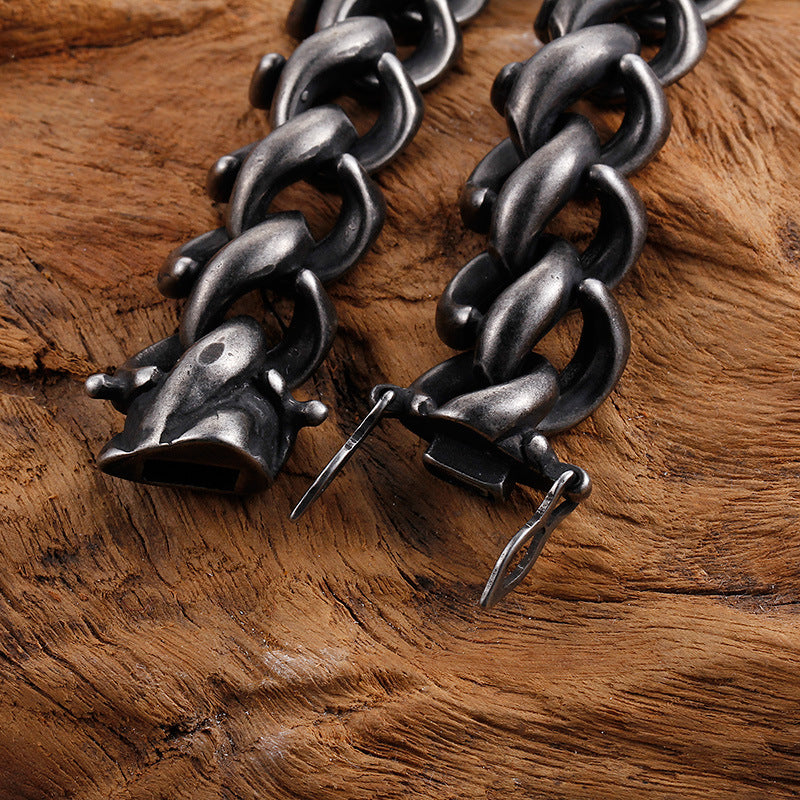 Bold Men's Titanium Steel Bracelet - Unique Fashion Statement in Jewelry