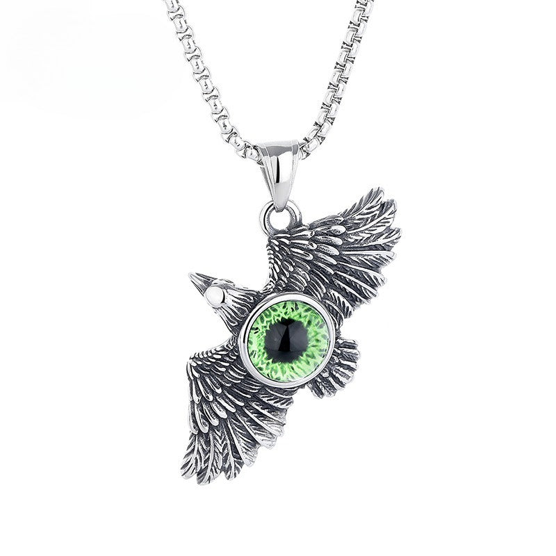 Steel Necklace - Vintage Falcon Pendant