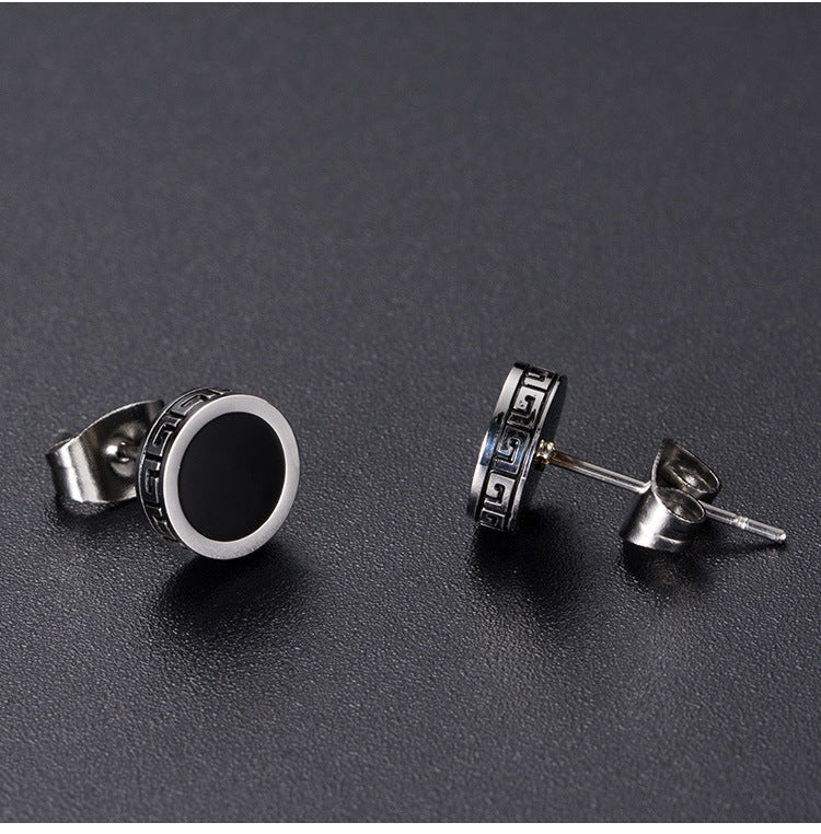 Retro Return Pattern Earrings for Trendy Nightclub Men