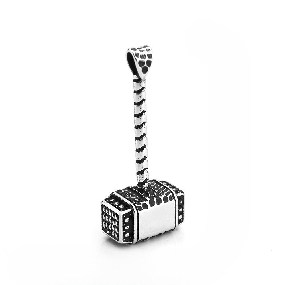 Planderful Mjolnir Necklace Titanium Steel Thor Hammer Pendant For Men And Women Cool Streetwear