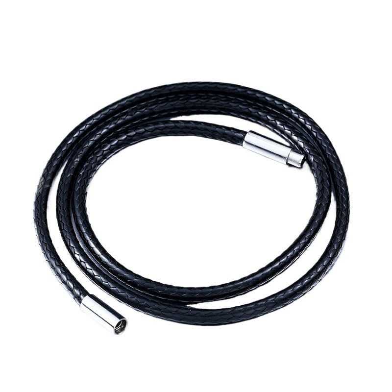 Necklace Rope Crystal Pendant Rope Cotton Wax Rope – Titanium Steel Rice Buckle Pendant