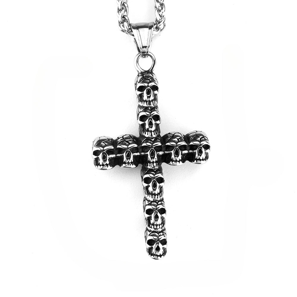 Cross-Border New Products Pendant Skull Cross Personalized Men's Pendant Titanium Steel Jewelry