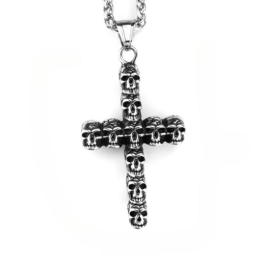Cross-Border New Products Pendant Skull Cross Personalized Men's Pendant Titanium Steel Jewelry