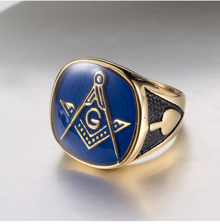 European And American Freemasons Gold Men's Ring Wholesale