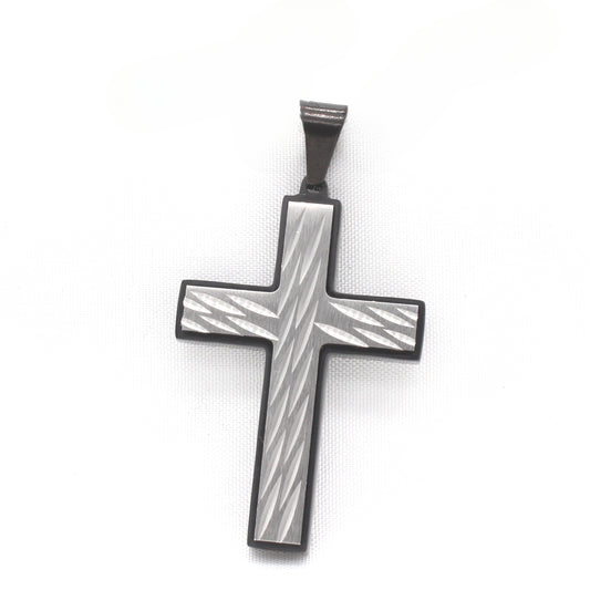 European-American Retro Men's Titanium Steel Cross Pendant - Wholesale Jewelry for Foreign Trade