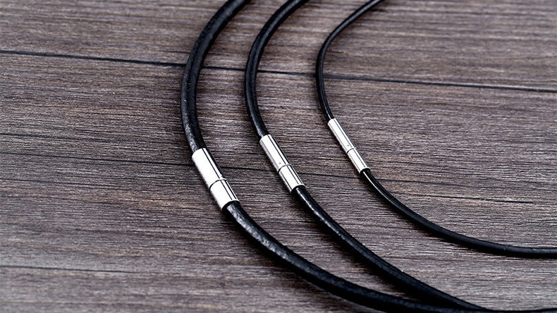 Version Of – Stainless Steel Buckle Leather Necklace – Unisex Leather Rope