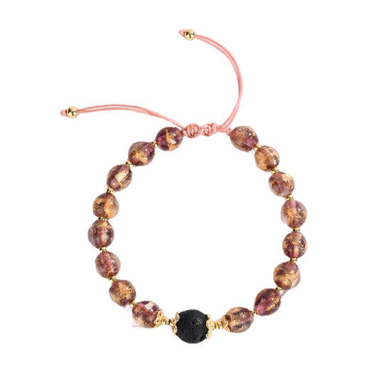 Luxurious Sterling Silver Crystal and Volcanic Stone Bracelet