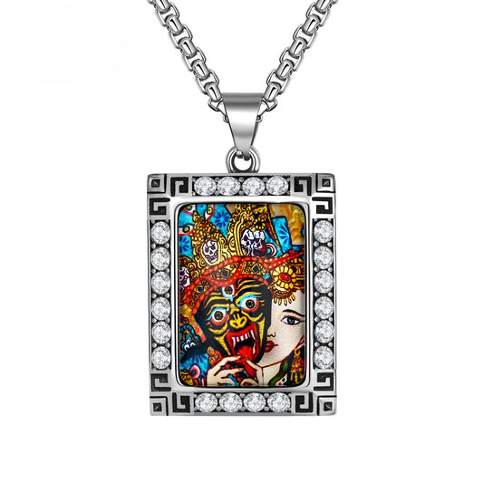 Zircon Necklace - Elegant Thangka Inspired Ethnic Nepal Temple Jewelry By Planderful