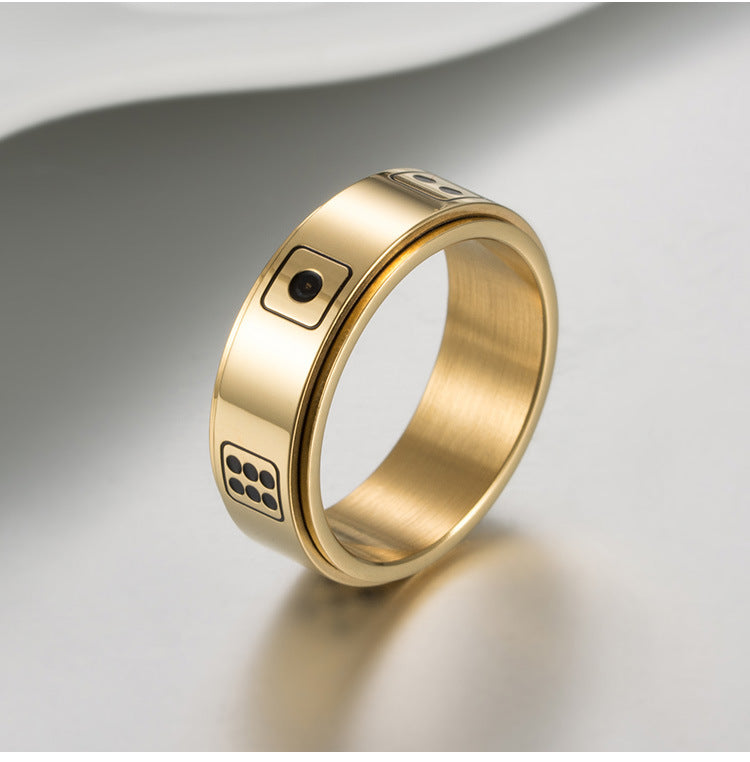 Elegant Titanium Steel Dice Ring for Men – Premium Design