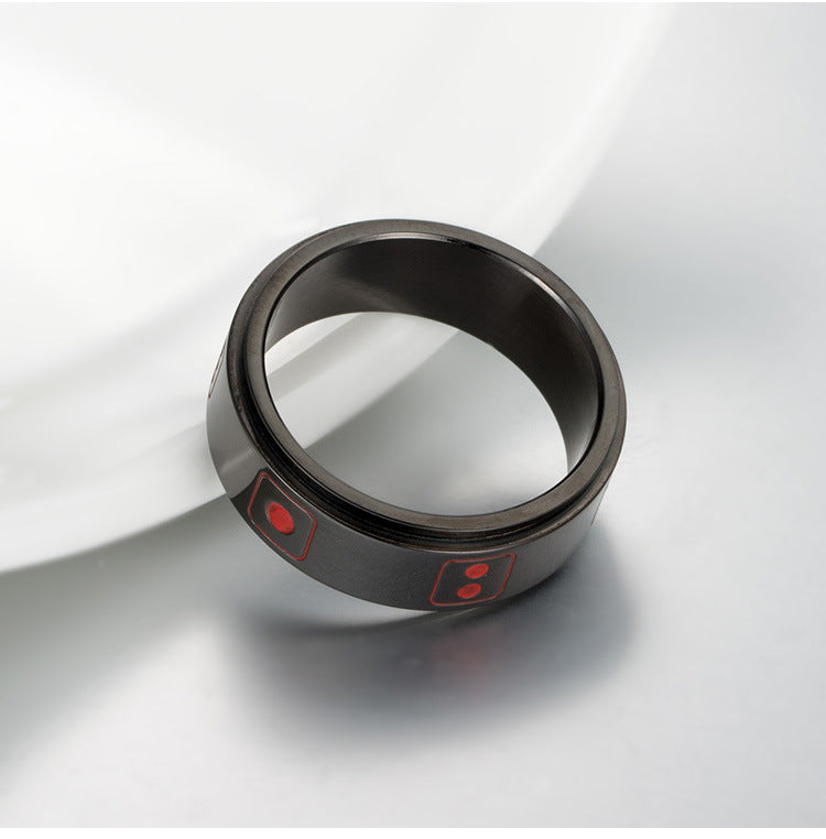 Elegant Titanium Steel Dice Ring for Men – Premium Design
