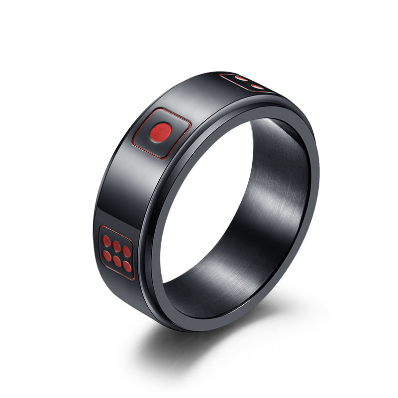 Elegant Titanium Steel Dice Ring for Men – Premium Design