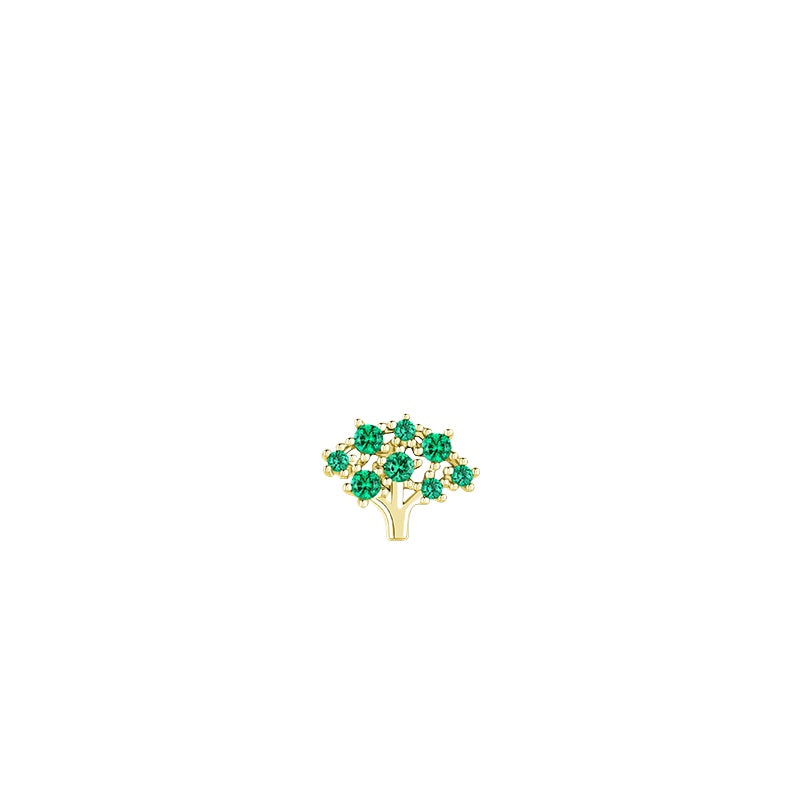 925 Sterling Silver Colorful Zircon Single Stud