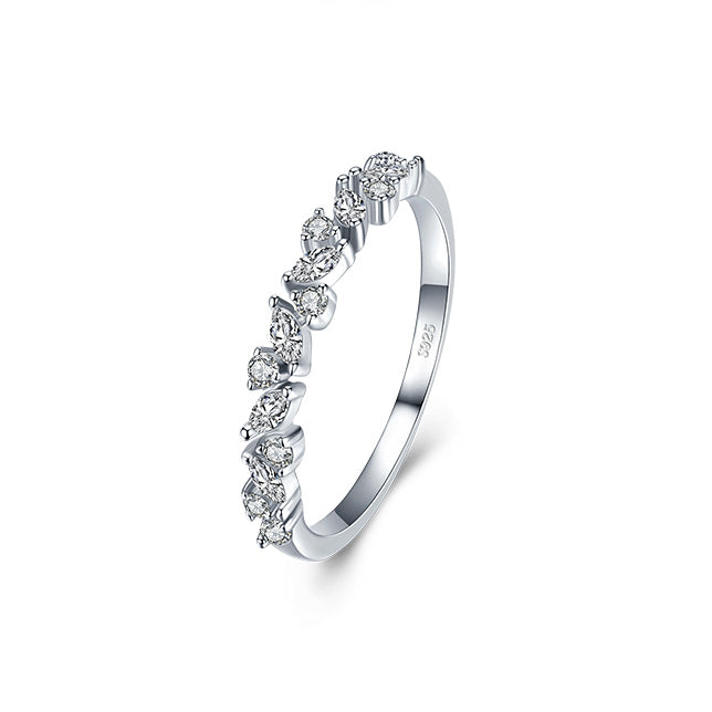 Delicate S925 Silver Zircon Ring for Women - European and American Style
