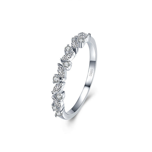 Delicate S925 Silver Zircon Ring for Women - European and American Style
