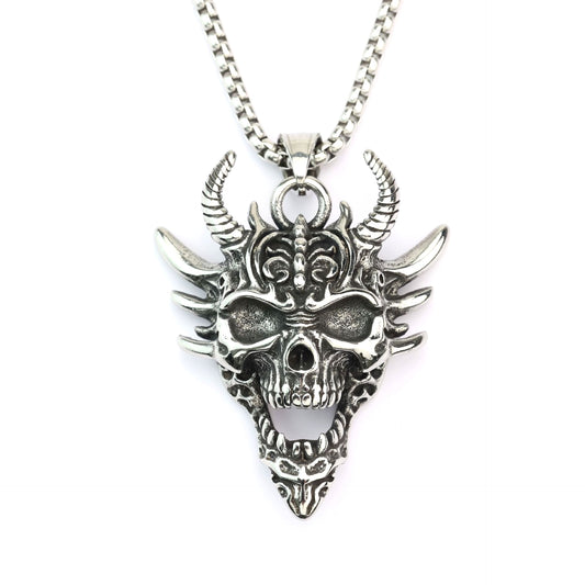 Planderful Skull Pendant for Men Stainless Steel Retro Punk