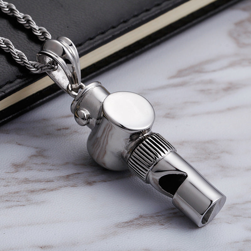 Titanium Steel Compass Pendant for Men and Women - Creative European and American Stainless Steel Jewelry