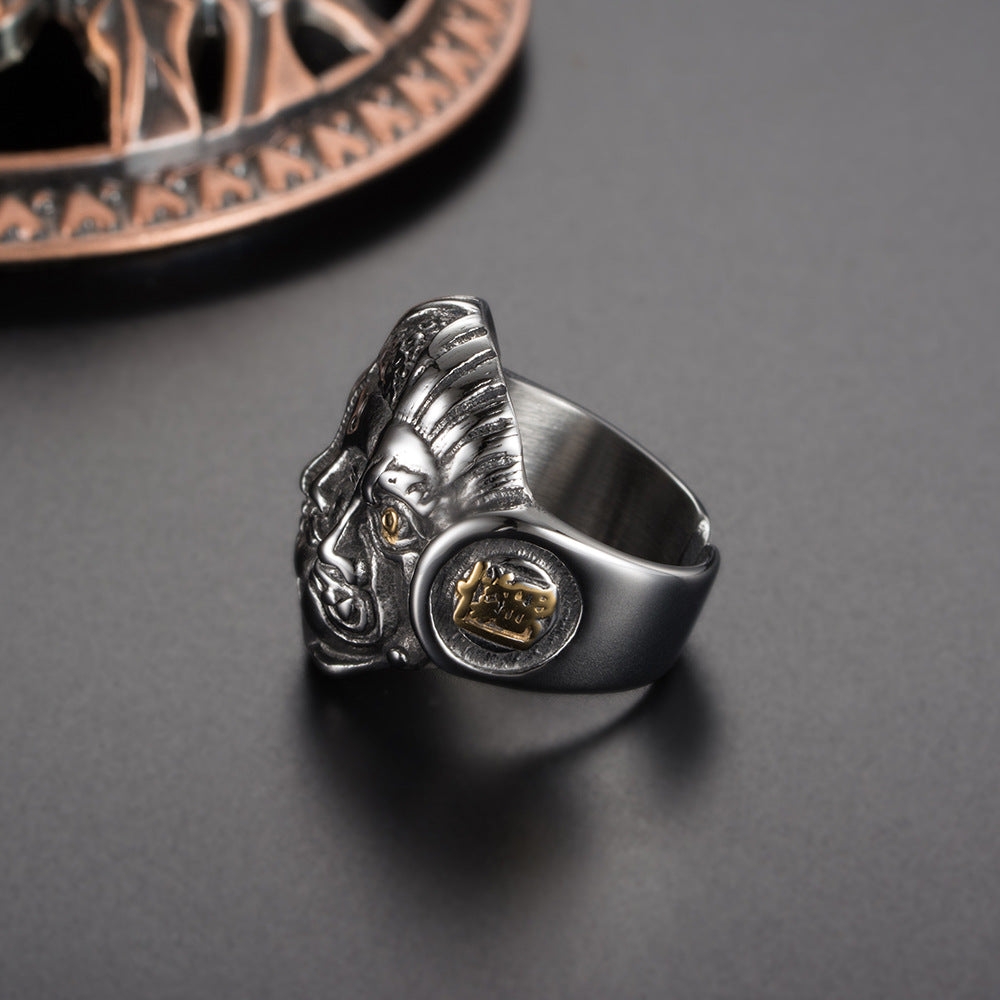 Stainless Steel – God & Devil Good & Evil Ring – Men's