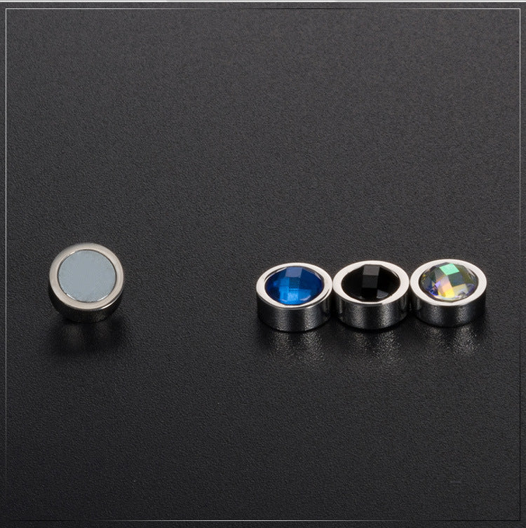 Korean Titanium Steel Magnet Stud Earrings for All Genders
