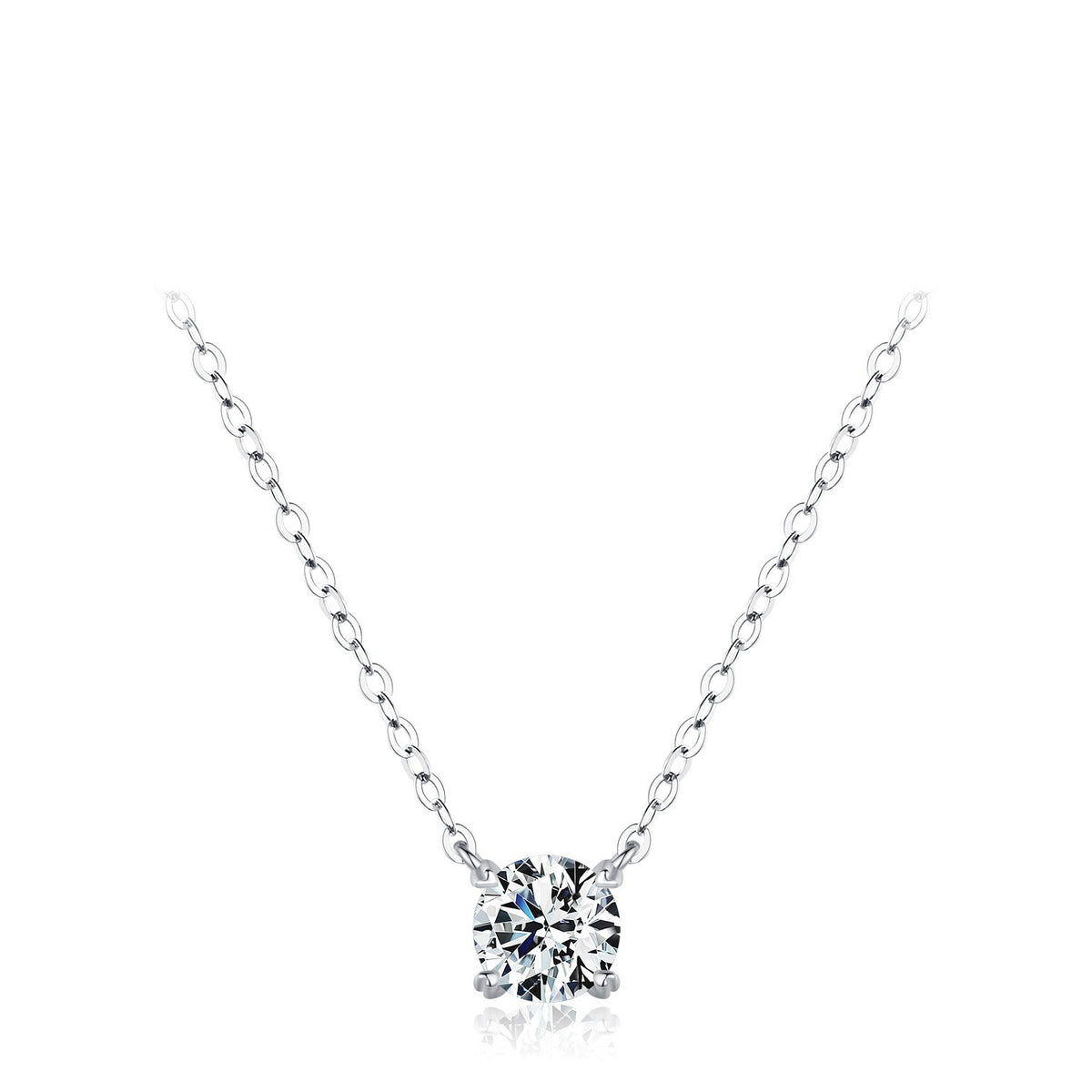 925 Sterling Silver 1 ct Geometric Moissanite Necklace