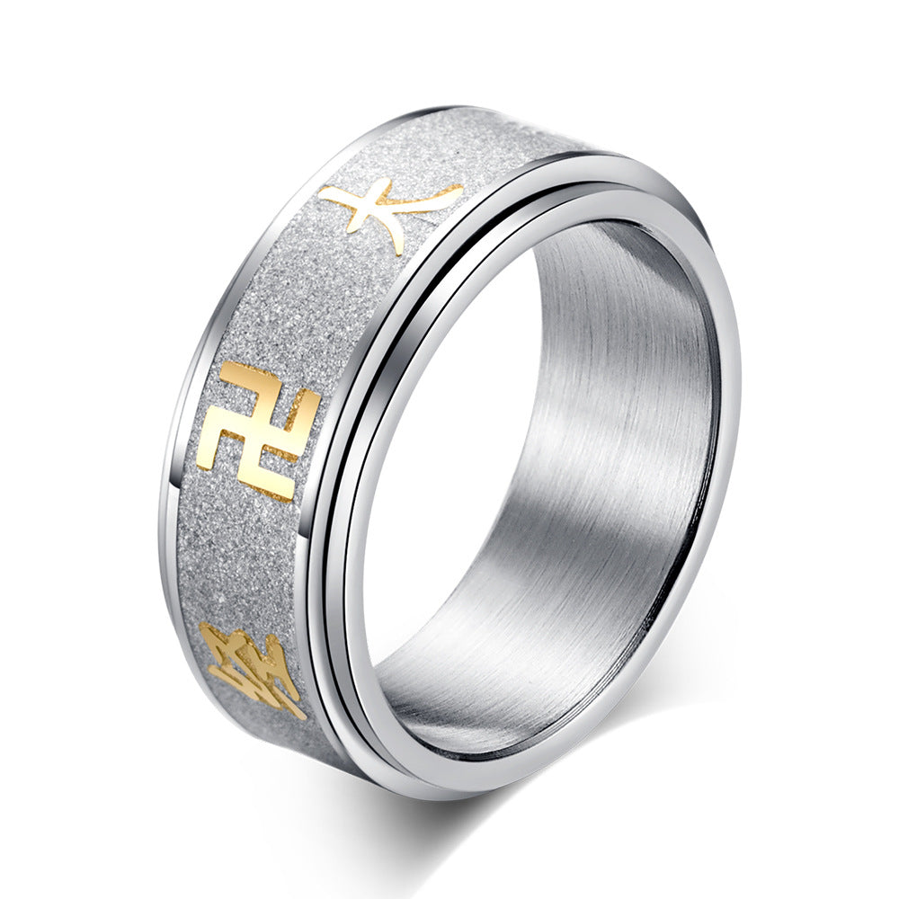 Great Compassion Mantra Matte Stainless Steel Ring