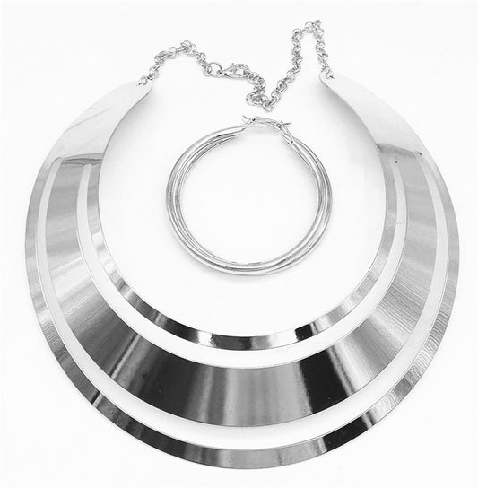 Bold Metal Choker Necklace Set from Planderful Collection
