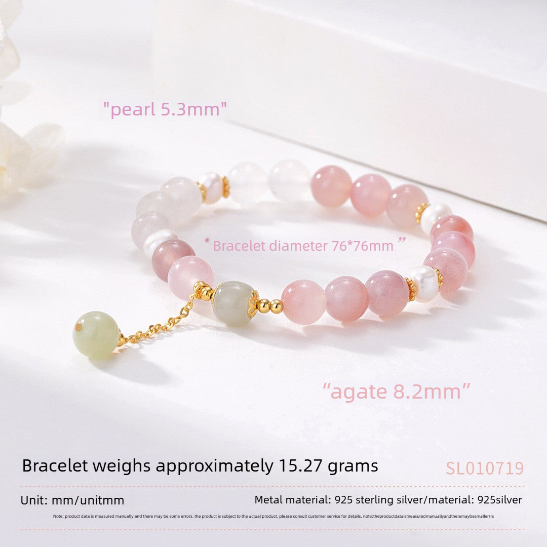 Gradient Agate 925 Sterling Silver Bracelet