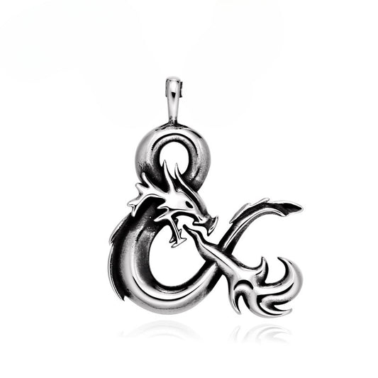 Customized Retro Chinese Dragon Fire Titanium Steel Pendant for Men - Wholesale Stainless Steel Jewelry