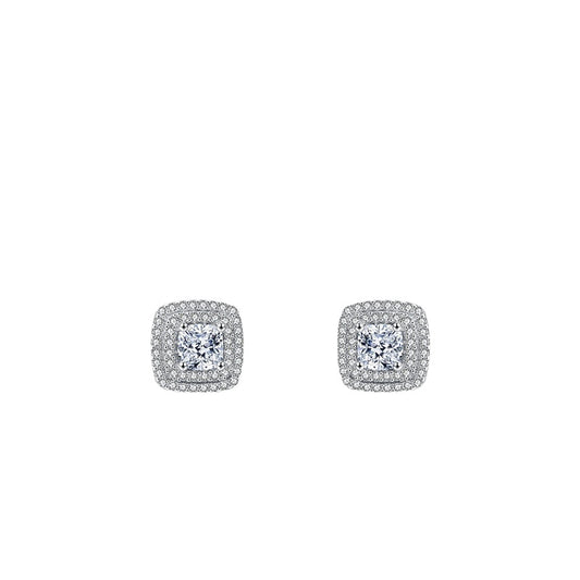Exquisite High-end Sterling Silver Zircon Earrings for Women