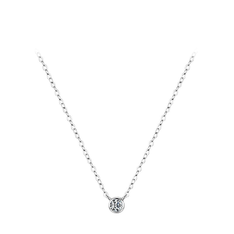 Exquisite S925 Sterling Silver Necklace with Zircon Accent - A Stylish and Minimalist Cross-Border Favorite