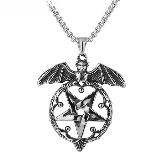 Planderful Titanium Steel Pendant Necklace Unisex Protection Symbol For Fashion Lovers