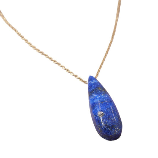 Blue Stone Pendant Necklace - Vienna Verve Collection by Planderful