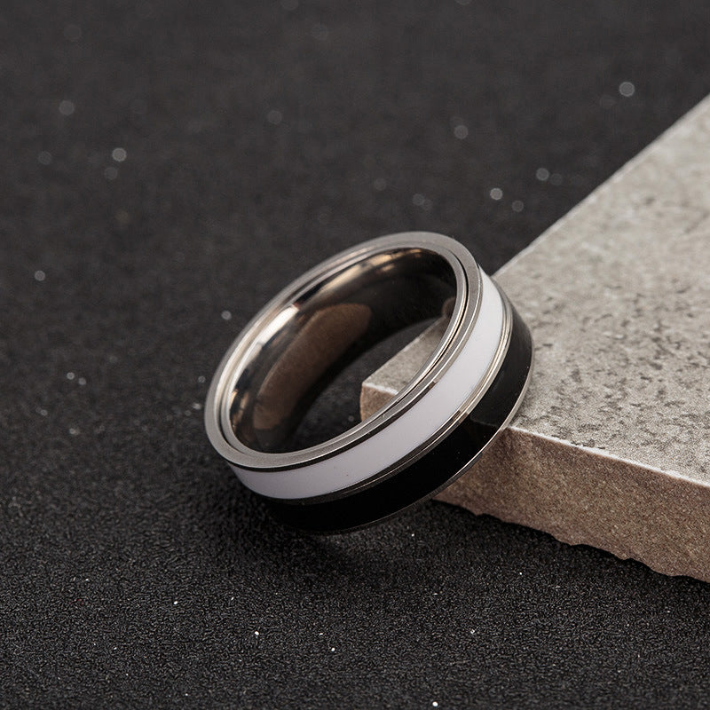 Rotating Two-Tone Stress Relief Ring - Men's Steel Jewelry, Size 7-11
