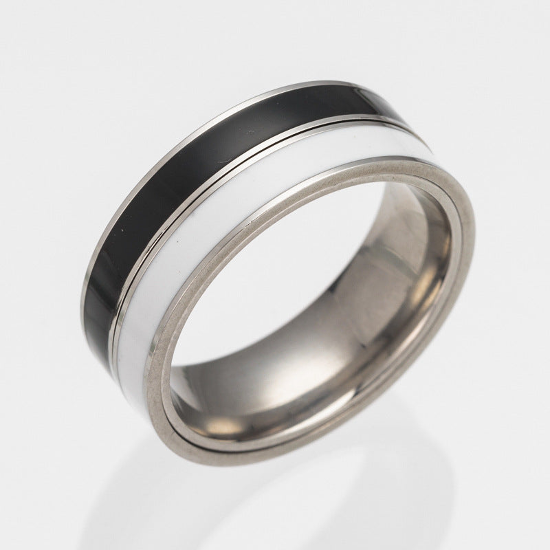 Rotating Two-Tone Stress Relief Ring - Men's Steel Jewelry, Size 7-11