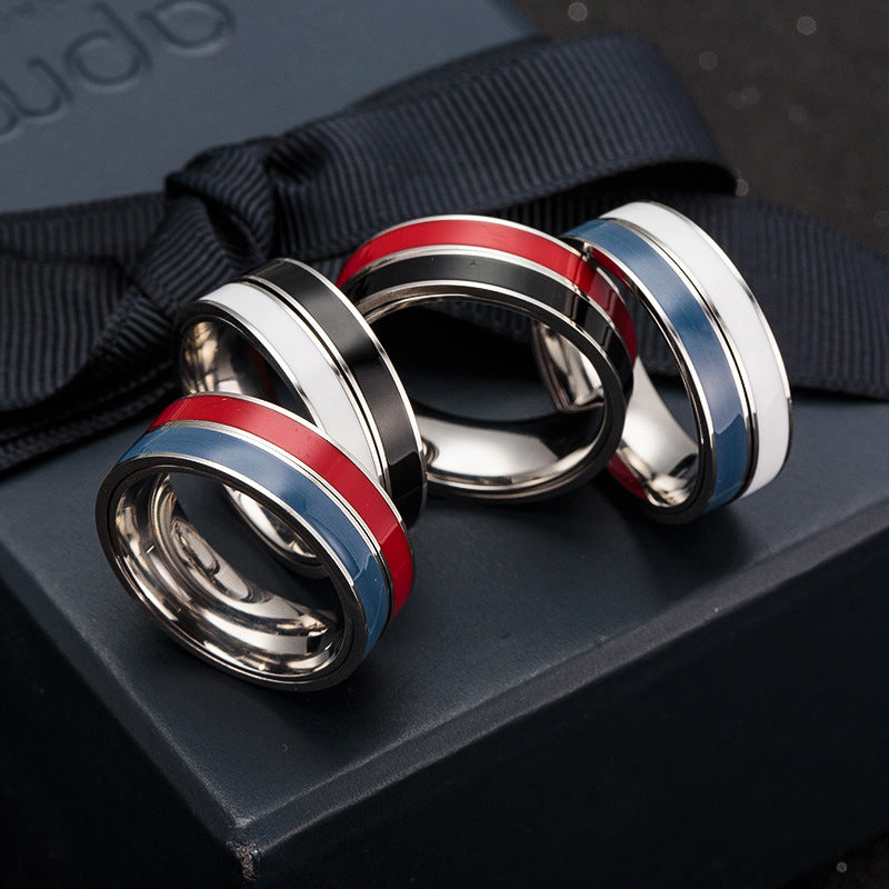 Rotating Two-Tone Stress Relief Ring - Men's Steel Jewelry, Size 7-11