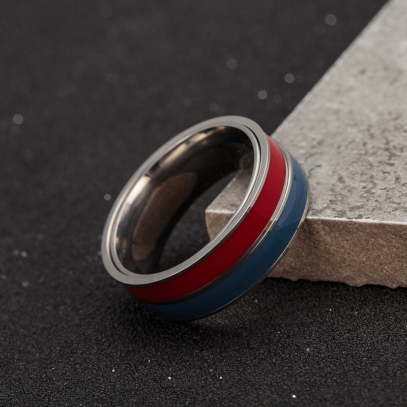 Rotating Two-Tone Stress Relief Ring - Men's Steel Jewelry, Size 7-11
