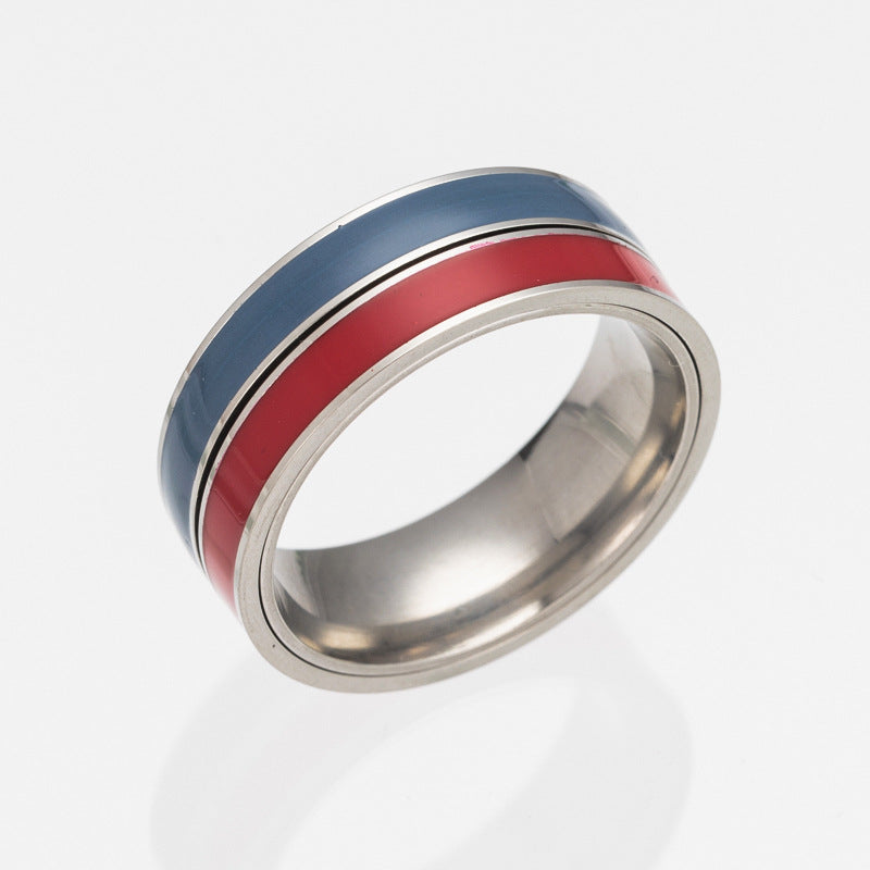 Rotating Two-Tone Stress Relief Ring - Men's Steel Jewelry, Size 7-11