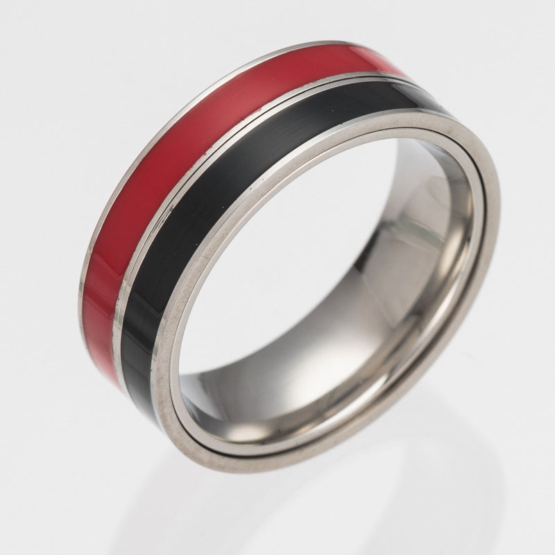 Rotating Two-Tone Stress Relief Ring - Men's Steel Jewelry, Size 7-11