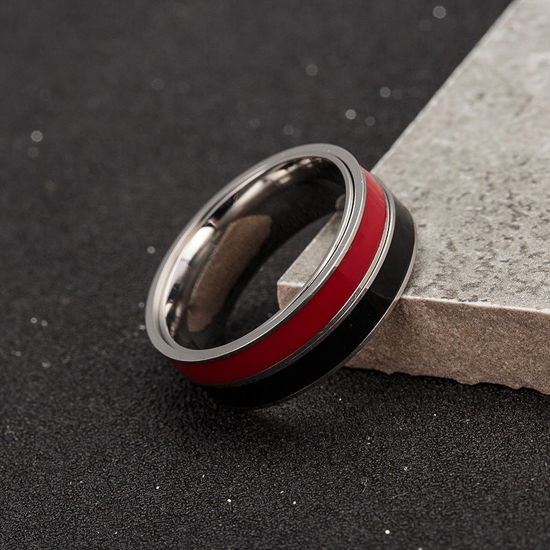 Rotating Two-Tone Stress Relief Ring - Men's Steel Jewelry, Size 7-11