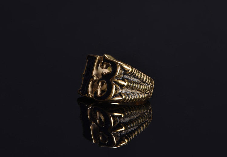 Vintage Cross Ring with Blackened Drip Oil Detail for Men